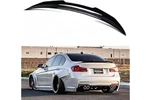 Oasiland Rear Spoiler Compatible with 2006-2011 BMW E90 3 Series & 2008-2012 M3 Sedan, Glossy Black PSM Style Trunk Exterior High Kick Tail Deck Lid Wing Lip Splitter