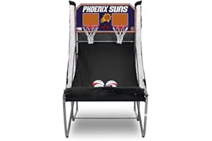 Pop-A-Shot - Home Dual Shot with Phoenix Suns NBA Graphics l Sensor Scoring l 16 Game Modes l 7 Balls l Foldable Storage l for All NBA Fans