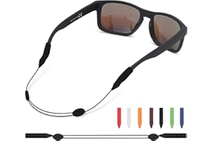 Buyisgle No Tail Adjustable Eye Glasses Holder Cable Strap - Sunglasses Straps Cords for Men Women - Eyeglass Holders Around Neck - Eyewear String Lanyard Retainer - (14 In, Black)