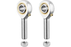 HiPicco POSB6 Rod End Bearing 3/8 Inch Bore and 3/8-24 Right Hand Thread, Self-Lubricating Male Heim Joint Rod Ends,Includes Jam Nuts 2pcs