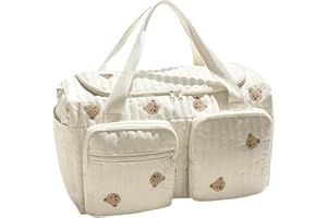 Large Diaper Bag | Cartoon Bear Diaper Compartment Bag | Multifunctional Nappy Pouch - for Travel Camping Home Shopping Commu