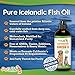 Wild Caught Fish Oil Omega 3 for Dogs (16 oz) – Pure Icelandic Fish Oil Nutrition Liquid Food Supplement for Pets – Allergy, Hip, Joint, Immune, Heart, Shiny Coat, Skin Support - EPA & DHA for Dogs