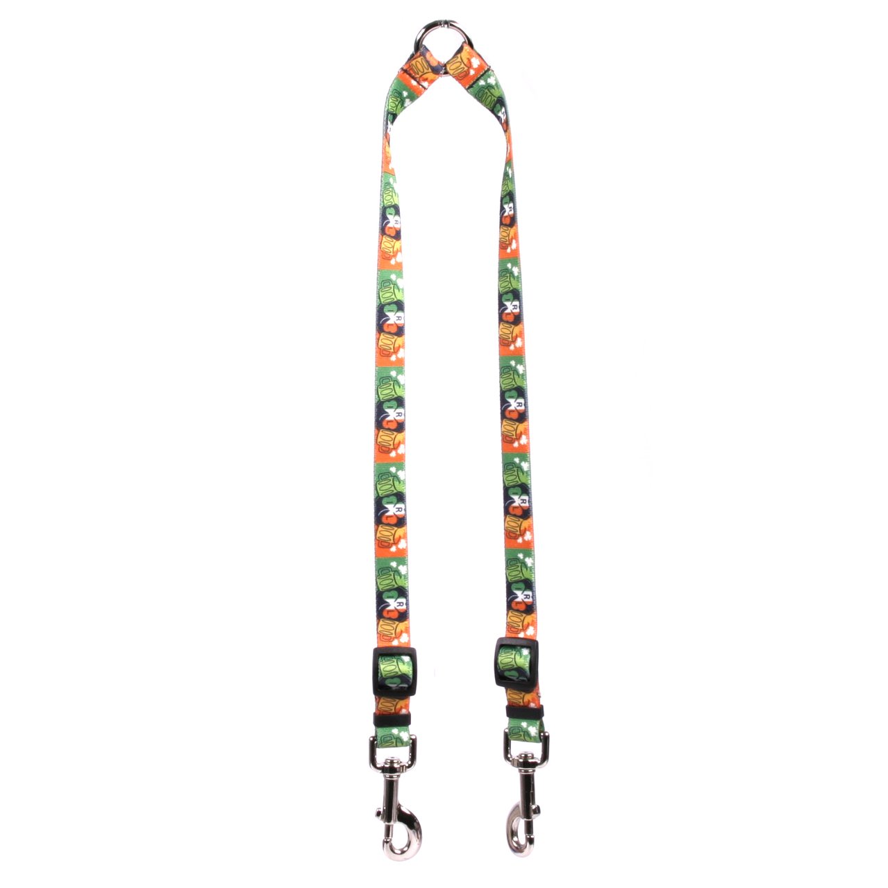 Yellow Dog Design Glass Is Half Full Coupler Dog Leash 3/4" Wide And 12 To 20" Long, Medium
