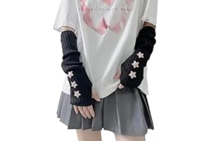 POHADON Arm Warmers Y2k Fingerless Gloves for Women Girls Cute Fall Winter Arm Sleeves Grunge Accessories Harajuku fashion