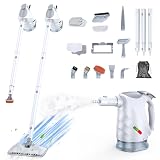 ScrubWiz 10-in-1 Steam Cleaner, Steam Mop & Detachable Handheld Steam Cleaner, 320ml Water Tank, 10s Fast Heating, Portable Steamer for Kitchen, Floor, Tiles, Window, BBQ Grill, Car, Bright White