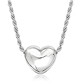 Ross-Simons Italian Sterling Silver Puffed Heart Necklace. 18 inches