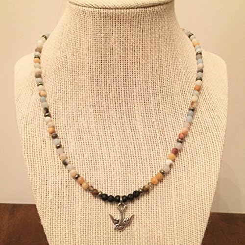 Amazonite and Lava Rock Aromatherapy/Essential Oil Diffuser Necklace with Pendant