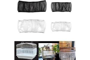 Lovgrin 4 Pcs Bird Cage Covers, Adjustable Bird Cage Seed Catcher Birdcage Cover, Universal Nylon Mesh Net Cover Bird Cage Me