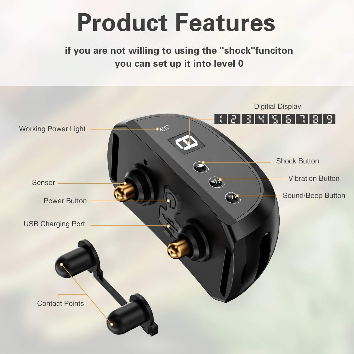 Dog Bark Collar, CLEEBOURG No Barking Shock Collar Anti Bark Rechargeable Dog Training Collar with Beep Vibration and Shock, 9 Adjustable Sensitivity Levels for Small Medium Large Dog : Kitchen & Dining