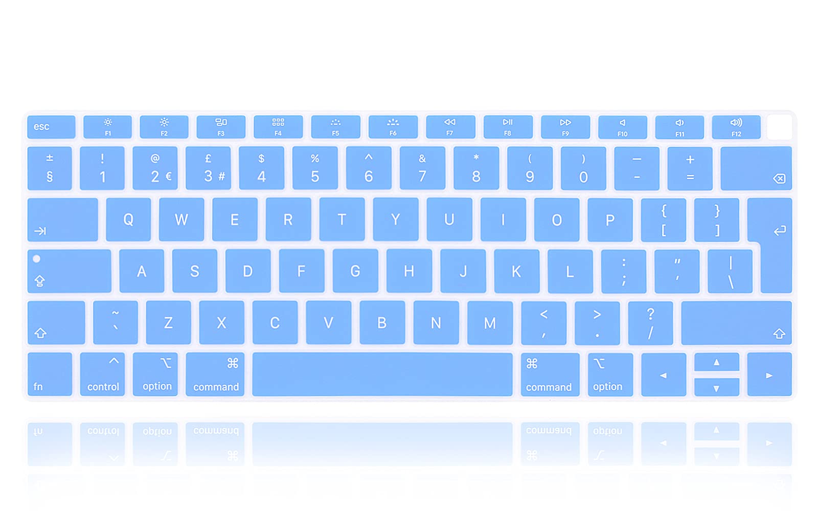 XHLWZR EU/UK English Language Silicone Keyboard Cover Skin for MacBook Air 13 with Retina Display and Touch ID 2020 2019 2018 Model A1932,European Layout Protective Skin,Tranquil Blue