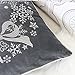 Homey COZY Embroidery Gray Velvet Throw Pillow Cover, Merry Christmas Series Snowflake Floral Wreath Luxury Soft Fuzzy Cozy Warm Slik Gift Square Couch Cushion Pillow Case 20 x 20 Inch, Cover Only