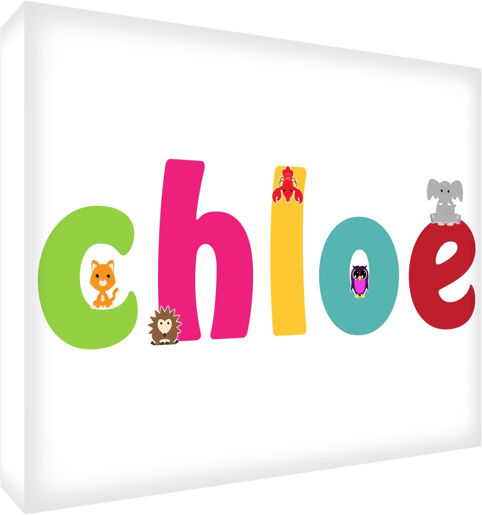 Feel Good Art Diamond Polished Keepsake/Token, Cute Illustrations and Personalised with Girl's Name (10.5 x 7.4 x 2 cm, Small, Chloe)