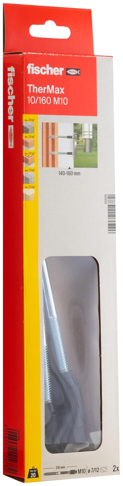 Fischer 512174 10/160 M10 B "Thermax" Offset Mounting System - Multi-Colour (2-Piece) — image 1