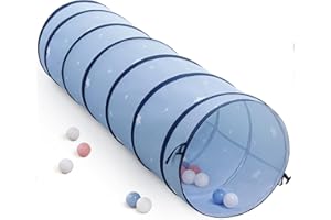 SweHouse Tunnel for Toddlers: 69" x 18" Baby Crawl Tunnel for Kids - Bule Indoor & Outdoor Toys for Toddlers - Birthday Gift 