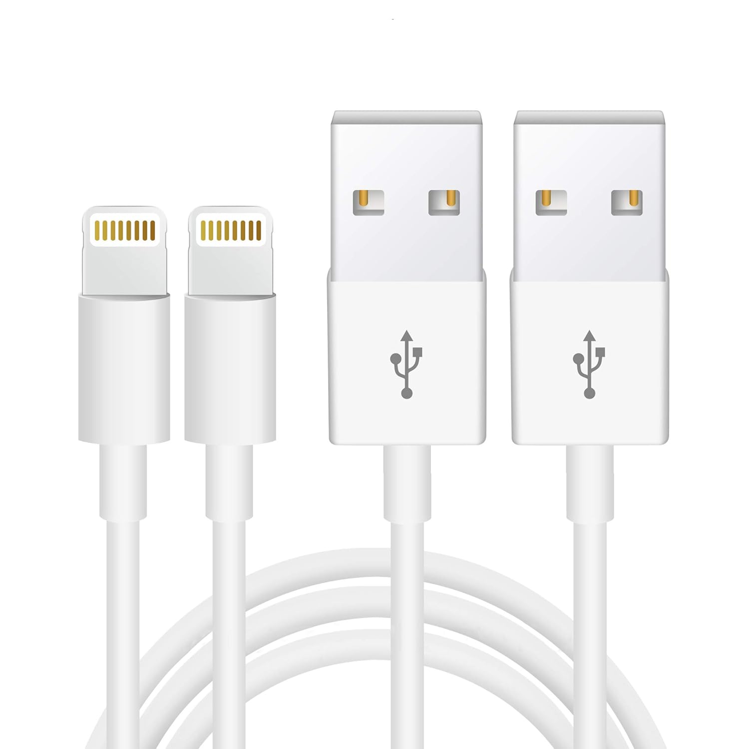 2PACK iPhone Charger Cable [Apple MFi Certified] USB Cable Compatible iPhone 11 Pro/11/X/XR/8/7/6s/6/plus/5S/5/SE,iPad Pro/Air/Mini,iPod Touch Original Certified (White 1M/3.3FT)