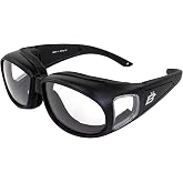 Birdz Swallow Fit Over Padded Motorcycle Safety Glasses Black Frame