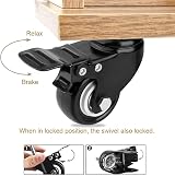 Onerbuy 4pk Heavy Duty Swivel Caster Wheels 1.5 Inch M8 Stem Dual Lock Brake view 4