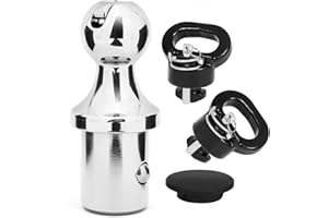 BZVQLO 60618 Gooseneck Hitch Ball Kit - 2 5/16 Inch Puck System Ball for Truck Bed with Safety Chain Anchors - 30000 lbs GTW/ 7500 lbs VTW - Compatible with 2013-2024 Dodge RAM 2500 3500