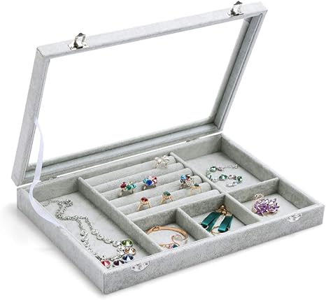 Amazon ジュエリーケース アクセサリーボックス ピアス イヤリングケース 耳飾り収納 ネックレス収納 指輪収納 ケース ベルベット大容量 ジュエリー ディスプレイ収納ボックス B ジュエリー収納 オンライン通販