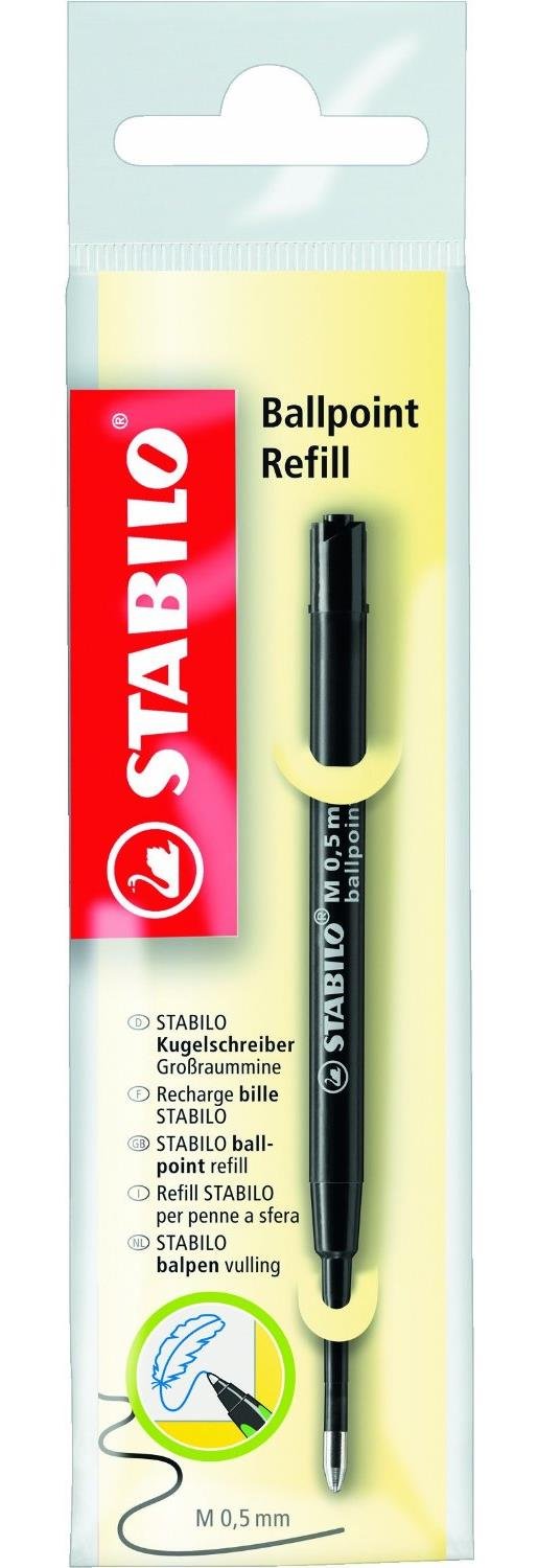 Stabilo COM4ball Ballpoint Pen EASYball, SmartPen Black Refill Leads Pack of 6