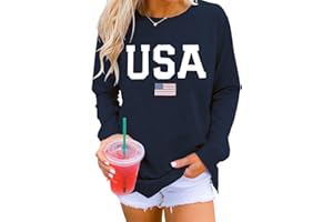Dressmine Womens Casual Long Sleeve Graphic Tee Shirts Crew Neck Sweatshirts Pullover Tops for Women