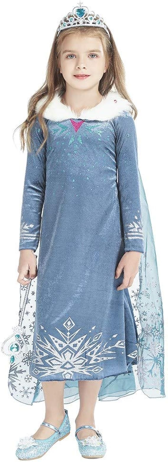 Amazon Co Jp 子供のプリンセスドレス冷凍プリンセスアンナドレスクリスマスドレス 服 ファッション小物