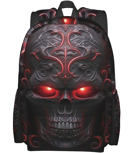 Amazon.com: OUSIKA Cool Evil Skull Print Backpack Large Travel