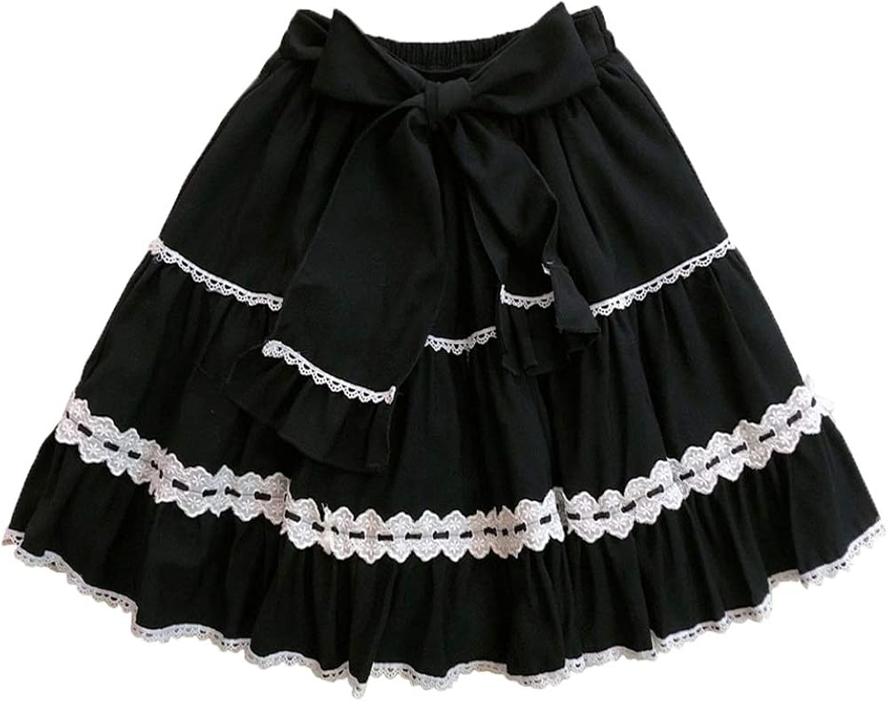 Packitcute Sweet Lolita Minirock - Elastische Taille A-Linie Teenager Rock 47cm