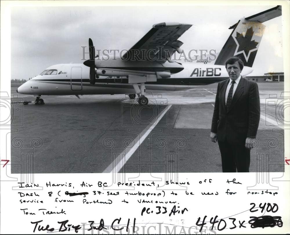 Historic Images - 1990 Press Photo AirBC One of The De Havilland Dash-8 Planes That Will Fly