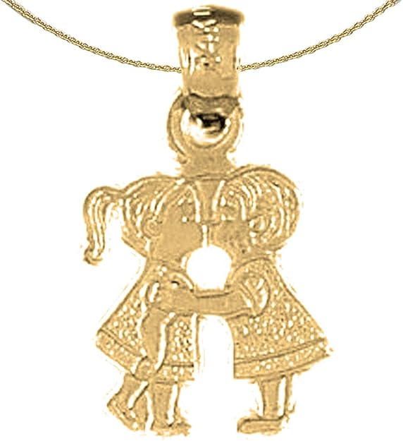Jewels Obsession 14K Yellow Gold Boy And Girl Kissing
