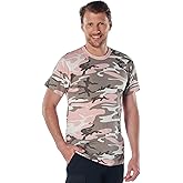 Rothco Camo T-Shirt – Rugged Short Sleeve Crew Neck Base Layer Tee Shirt, Subdued Pink Camo, L