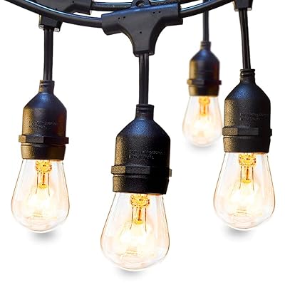 48 FT ADDLON Outdoor String Lights Commercial Grade Weatherproof