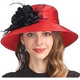 GLAKJGIY Derby Hat for Women Church Tea Party Wedding Cloche Bowler Bucket Hats