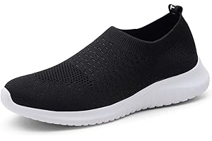 TIOSEBON Men's Slip On Walking Shoes Knit Mesh Tennis Sneaker