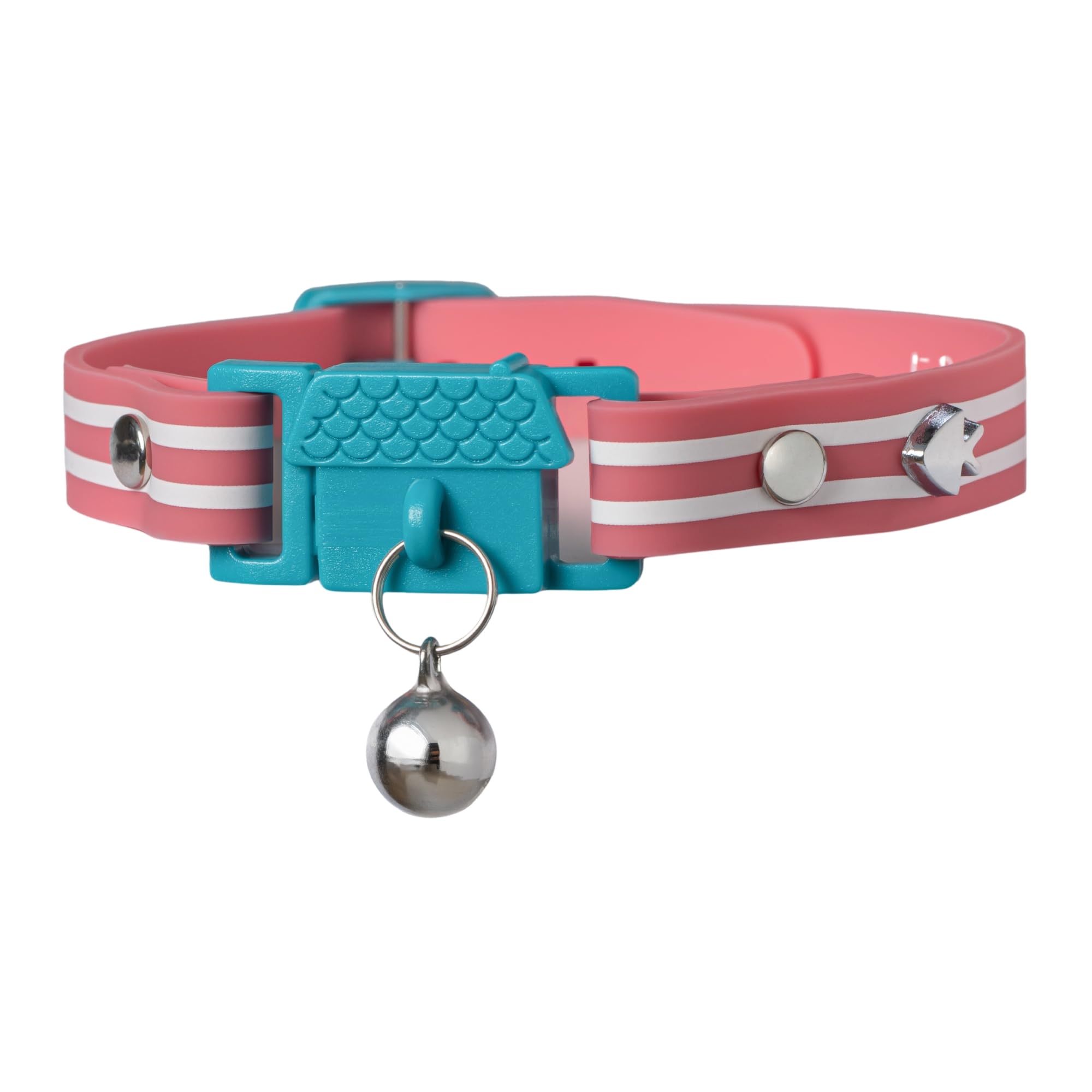 Kittyrama Cat Collar with Bell. As Seen in VOGUE. Breakaway, Quick Release, Hypoallergenic, Vet Approved. Lightweight Kitten Collar. Soft & Comfy. Bermuda
