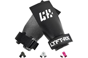 LYFT-RX Carbon Fiber Hand Grips for Weightlifting, Cross Training, Pullup, Muscle Ups - No Hole Fingerless Grip, Gymnastics Fit, Men/Women Lift Gloves, Protects Palms & Enhances Grip