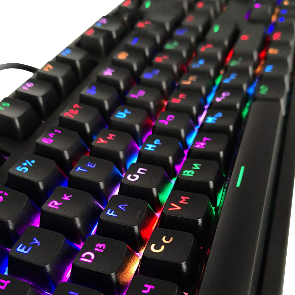 ForHe 104 Keycaps Russian Translucent Backlight Keycaps for Cherry MX Keyboard Switch, 2 Colors Opti