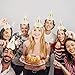 Party Hats - 12-Pack Cone Hats for Kids Birthday Party, Celebration Event - Party Accessories, Decorative Party Supplies, Gold Scalloped Trim, 6 x 8.7 x 6.2 Inches, Gold and White