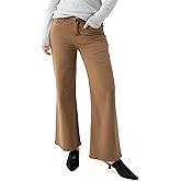 GENUWII Women's Wide Leg Pants Casual High Waisted Stretch Baggy Loose Denim Pants Wide Leg Loose Denim Pants with Pockets