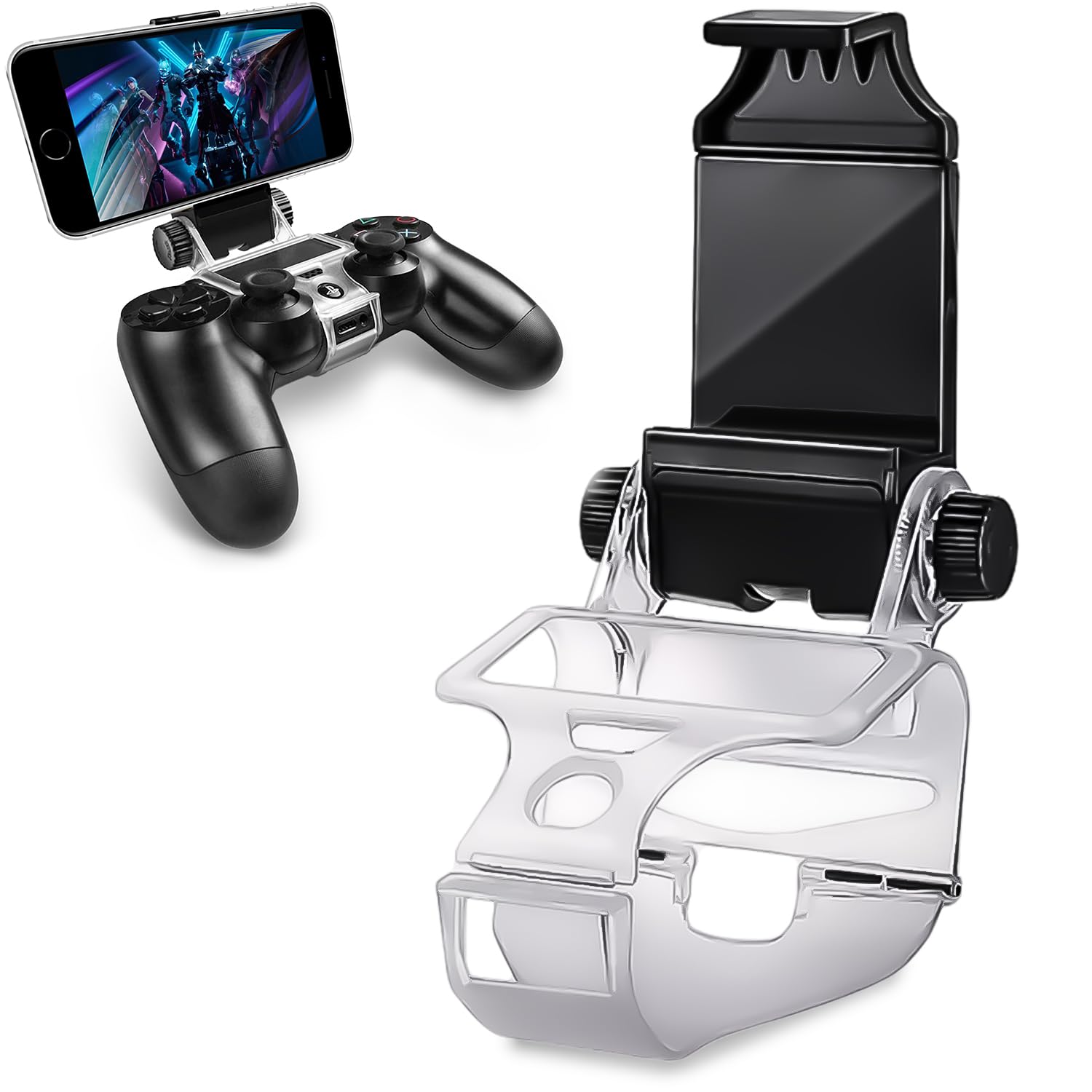 ADZ PS4 Controller Phone Mount Holder Clamp Smart Clip for Slim and Pro Controller - Perfect for Remote Play