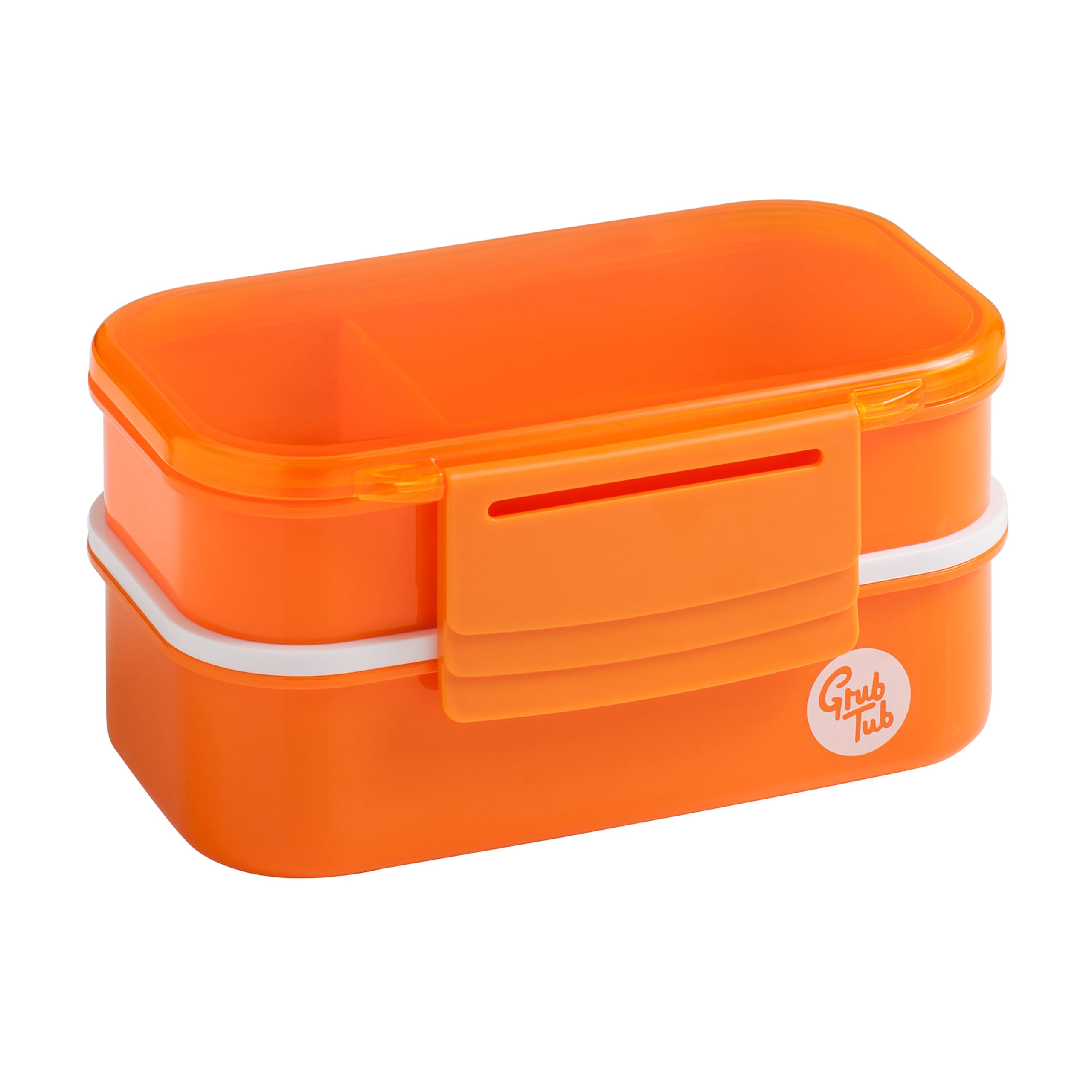 Premier Houseware Orange Lunch Box | Lunchbox with Compartments and Cutlery | Plastic Meal Organizer for Kids and Adults | Multi Compartment Box for School and Office