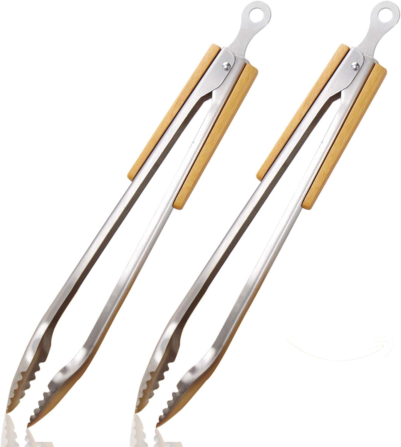 Extra Long 18.7'' Locking Barbeque Tongs, NonStick Food