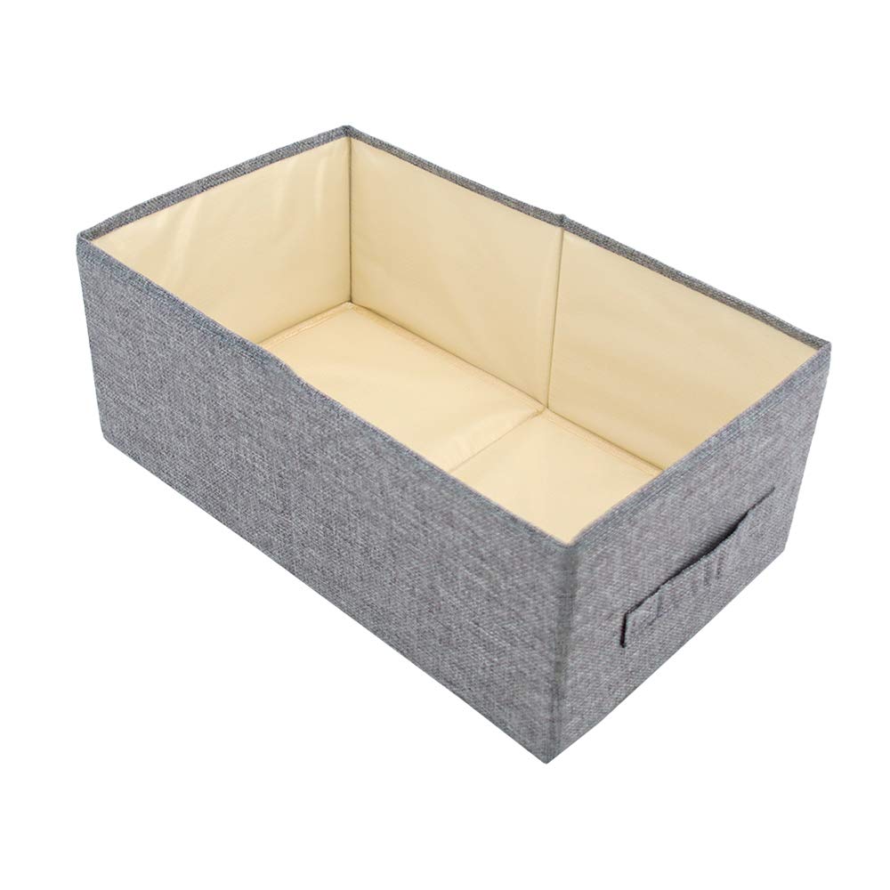 Homo Trends Wardrobe Storage Organiser Fabric Storage Box Grey Resistant Foldable Storage Baskets for Clothes, Office Products and Other Sundries (41CM x 24CM x 17CM)