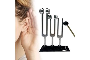 BEAUTI4U Tuning Fork Set (128Hz, 256Hz, 512Hz) — Medical Tuning Forks set for Healing with Silicone Hammer, Repair Tool, Cleaning Cloth and Storage Bag