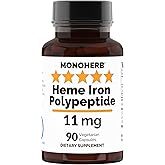 Heme Iron Polypeptide 11 mg - 90 Vegetarian Capsules - Iron Supplement Complex
