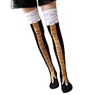 Crazy Funny Chicken Leg Pattern Design Women Knee High Casual Socks
