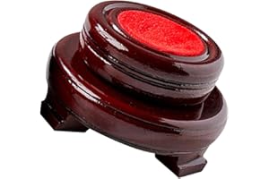 JOINPAYA Wooden Crystal Ball Stand Rotating Dual-layer Base for 10-12cm Sphere Decorative Display Pedestal