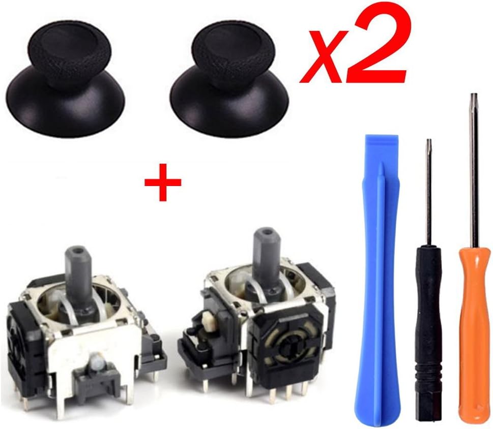 Yoogeer 2Pcs Black 3D Controller Joystick Axis Analog Sensor Module & ThumbStick for Xbox One with T8H T6 Screwdriver …