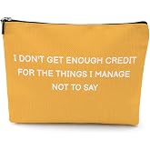 Funny Gifts for Women Makeup Bag Cosmetic Bag Gag Gifts Funny Adult Sarcastic Humor Travel Toiletry Makeup Pouch for Mom Boss Work Bestie Manager Coworker Birthday Mothers Day Appreciation Christmas