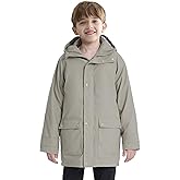 maoo garden Girls Boys Rain Jacket Lightweight Waterproof Raincoat Hooded Lined Long Windbreaker